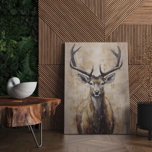 Deer Canvas Print, Wall Art Print, Abstract Wild Animal Deer, Canvas Wall Art, Ready to Hang Canvas Print