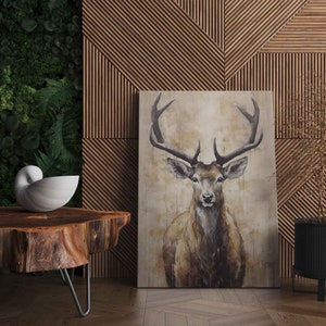 Deer Canvas Wall Art Mural Print Abstract Wild Animal Deer Canvas Wall Art Ready To Hang Canvas Print