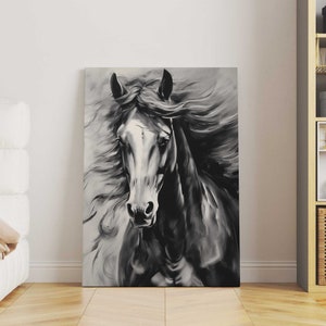 Horse canvas painting, wall art print, abstract animal painting, horse portrait, canvas wall art, ready to hang canvas print