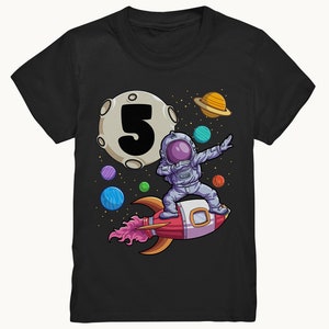 5th Birthday Astronaut Space Rocket Boys & Girls T-Shirt Gift