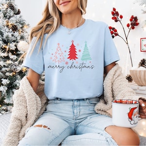 Christmas tree t-shirt | Christmas shirt | Merry Christmas shirt for women | Christmas round neck t-shirt | Xmas gift idea Christmas