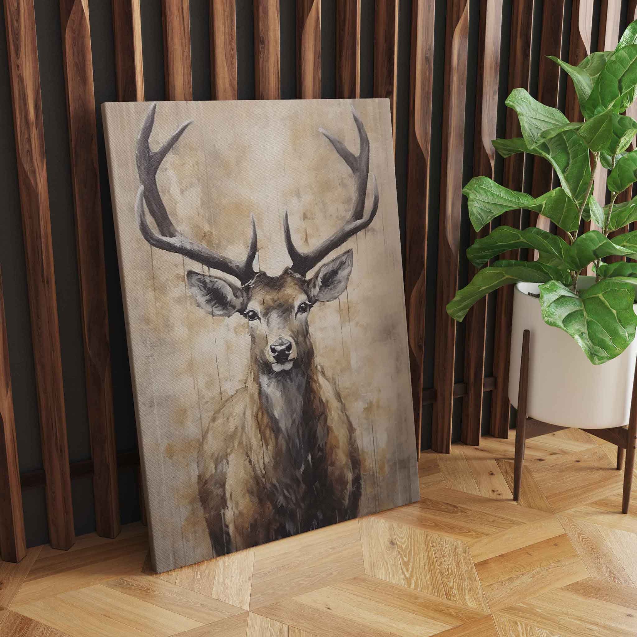 Grand Tableau Décoratif Sur Toile - Cerf Et Nature - Format XXL Personnalisable - Marque WALLARENA - Idéal Salon, Chambre