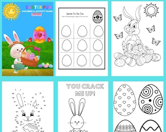Easter Coloring Pages, Printable Coloring Pages, Easter Bunny, Easter Egg, Easter Activities for Kids,