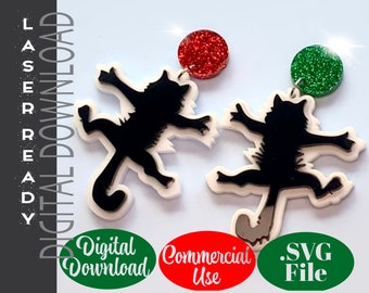 Electrocuted Cat Earrings SVG: Funny Christmas Movie (Digital Download)