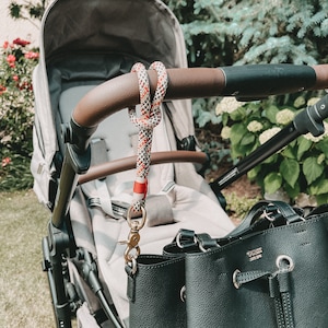 4 Stück Kinderwagen Haken Schwarz - Schwerlast Karabiner Mit Klettverschluss Für Wickeltaschen