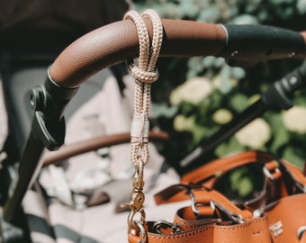 4-tlg. Kinderwagen Haken Set - Braun Mit 20kg Tragkraft Für Taschen