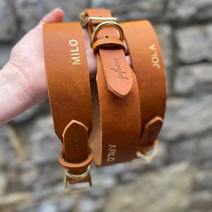 Wide leather collar - 4 cm wide - leather collar