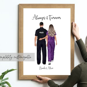 Nurse boyfriend gift | nurse husband gift | Gift for Nurse | Custom gift for Nurse | Personalized Gift for Nurse | Nurse and Police Cop