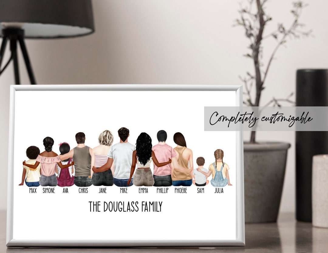 Custom Family Portrait Personalized Family Print Custom Gift for Family ...