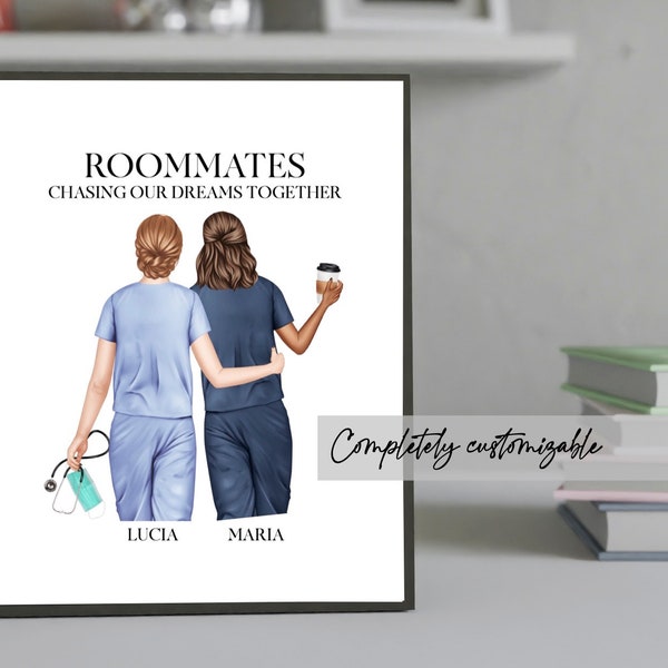 Christmas gift for roommate | Custom gift for roommates | Personalized gift | Gift for roommate | Roommate wall art | Custom Gift