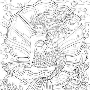 Mermaid Coloring Page for Adults