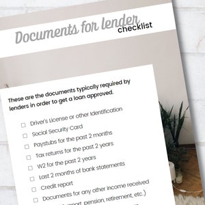 Real Estate Checklist of Documents for Lender, Customizable Canva Template Real Estate [Real Estate Marketing]