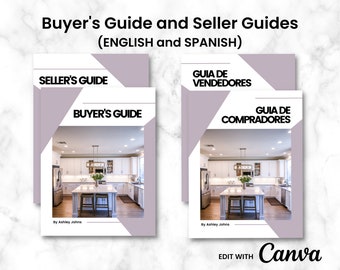Seller Guide and Buyer Guide English and Spanish Real Estate Bundle, Customizable Canva Template Real Estate [Real Estate Marketing]