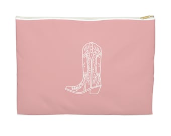 Cowboy Boot makeup bag, Country cosmetic bag, unique makeup bag, Cowboy zipper pouch, pastel color clutch, bachelorette party gift