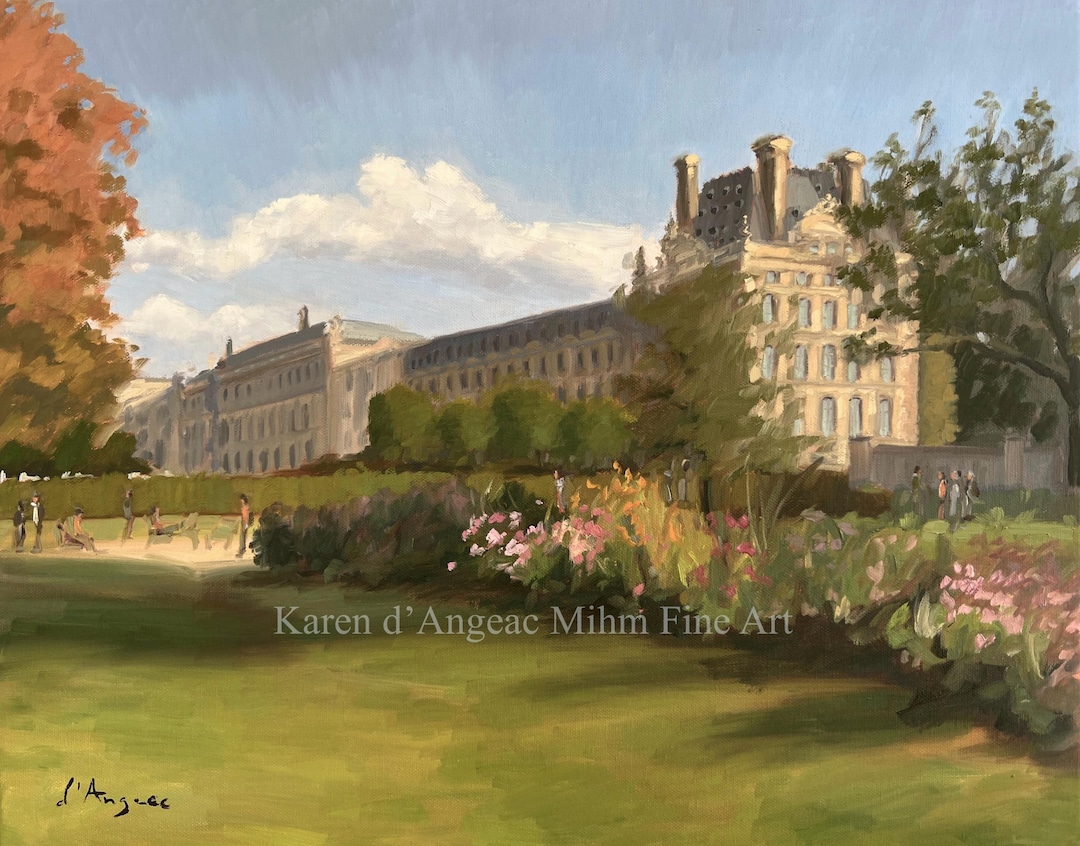 Paris Louvre Art Print Jardin Des Tuileries France From An Original paris-louvre-art-print-jardin-des-tuileries-france-from-an-original