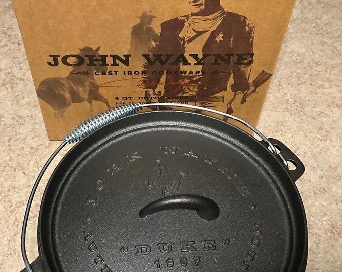Rare John Wayne Cast Iron 4 Qt Dutch Oven New in Box Etsy