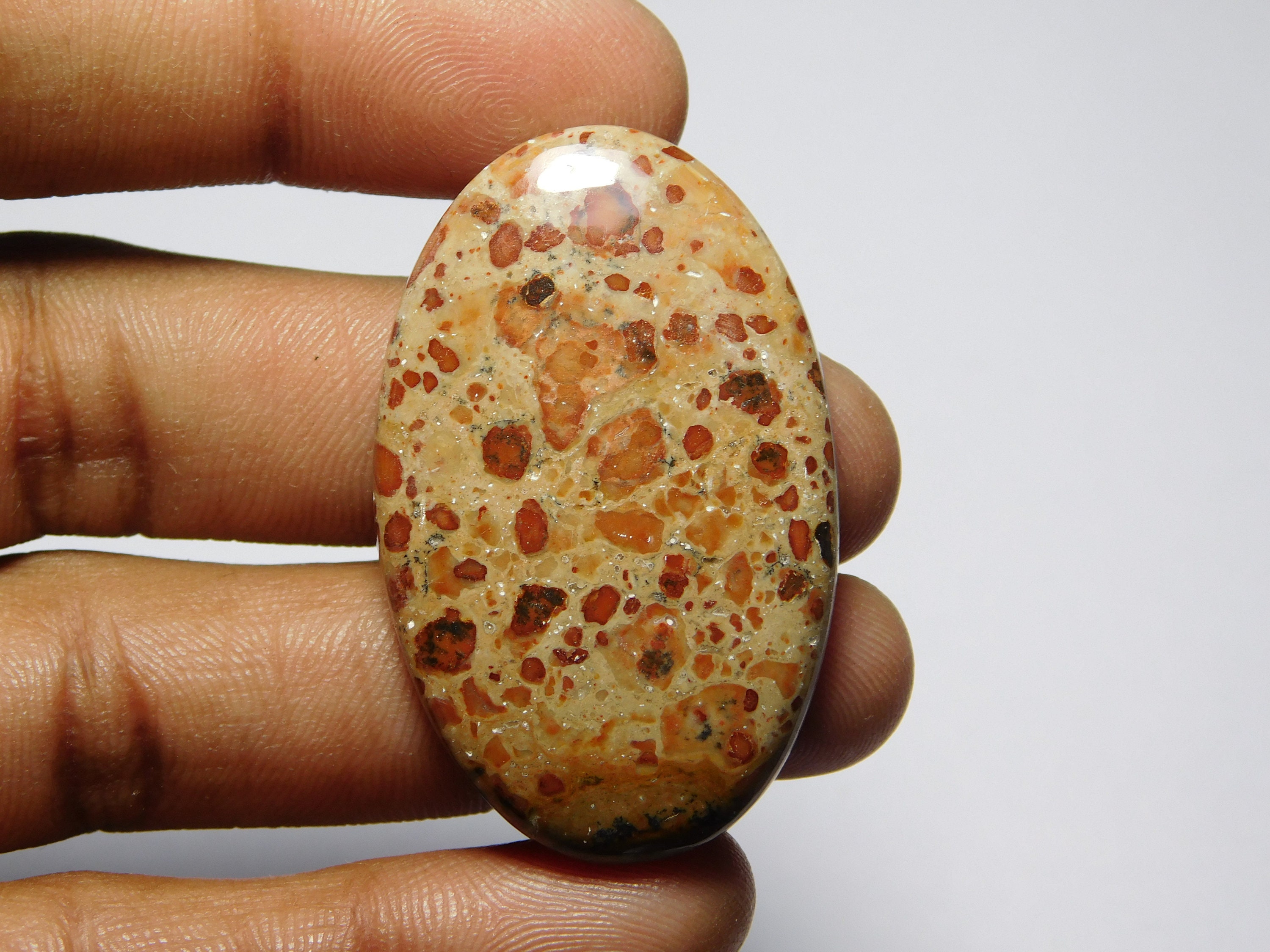 43X27MM Natural Asteroid Jasper Cabochon Asteroid Jasper Loose Gemstones Asteroid Jasper Loose semi pecious 59Cts.
