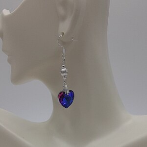 Crystal Heart Earrings: Handmade Sterling Silver Romantic Jewelry