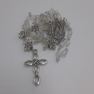 Opal Celtic Rosary: Natural Gemstone Beads, Tibetan Silver