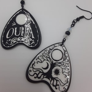 Ouija Board Earrings | Gothic Halloween Jewelry | Occult Horror Gift | Witchy Spirit Board Dangles