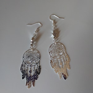 Silver Dream Catcher Earrings | Silver Dangle Earrings | Gift Box Included