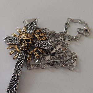 Eyelet Skull Cross Necklace | Crusader Jewelry