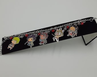 Bransoletka z zawieszkami inspirowanymi pogromcą demonów (Kimetsu No Yaiba)