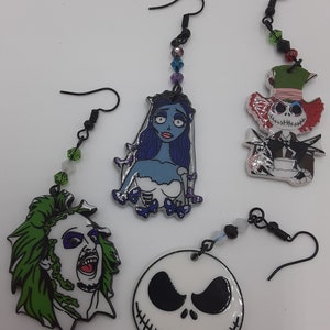Halloween Character Earrings: Spooky Fantasy Icons, Gift Box