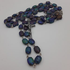 Handmade Extra Large Colorful Oval Bead Rosary - 24 Inches in Length