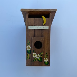 Hand Painted Wooden Bird House, with Mini Roof Shingles.