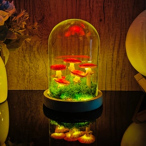 Nature-Inspired Mushroom Lamp Red Mushroom Lamp Poisonous Mushroom Handmade Gifts Christmas gifts Gifts for her