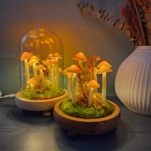 Orange mushroom lamp Mushroom Forest Handmade night light Home decor Housewarming Gift Decor for bedroom Christmas gifts