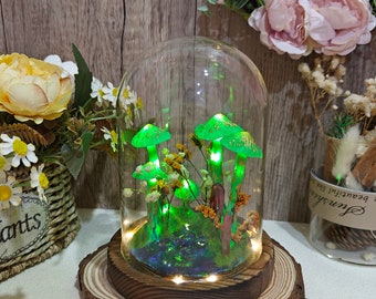 Woodland Whimsy Mushroom Decor Handmade Mushroom Lamp Bedroom Night Light Desk Decor Gift For Her