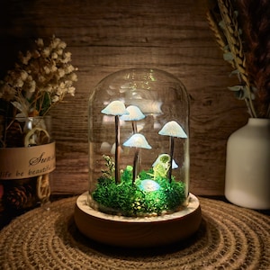 Rustic Ceramic Mushroom Lamp Warm Light Nature Lover Gift Unique Birthday Gift Mushroom Night Light Hand Painted Gifts Bild 5