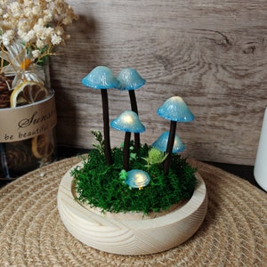 Rustic Ceramic Mushroom Lamp Warm Light Nature Lover Gift Unique Birthday Gift Mushroom Night Light Hand Painted Gifts image 2