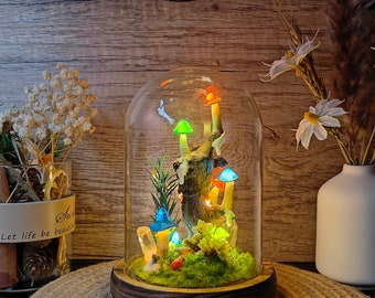 Handmade Whimsical Mushroom Night Light Forest Mushroom Lamp Multi-color Mushroom Lamp Crystal Lamp Anniversary Gift Children's gifts