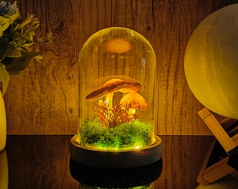 Lampe champignon mystique Lampe champignon peinte à la main Décoration intérieure Décoration cadeau de pendaison de crémaillère Décor pour les cadeaux de Noël de chambre à coucher