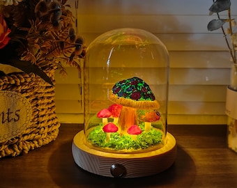 Lampe champignon vibrante peinte à la main, lumière féerique, veilleuse pour enfants, cadeaux pour décoration de chambre d'enfants, cadeau de noël