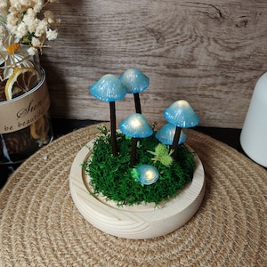Rustic Ceramic Mushroom Lamp Warm Light Nature Lover Gift Unique Birthday Gift Mushroom Night Light Hand Painted Gifts image 7