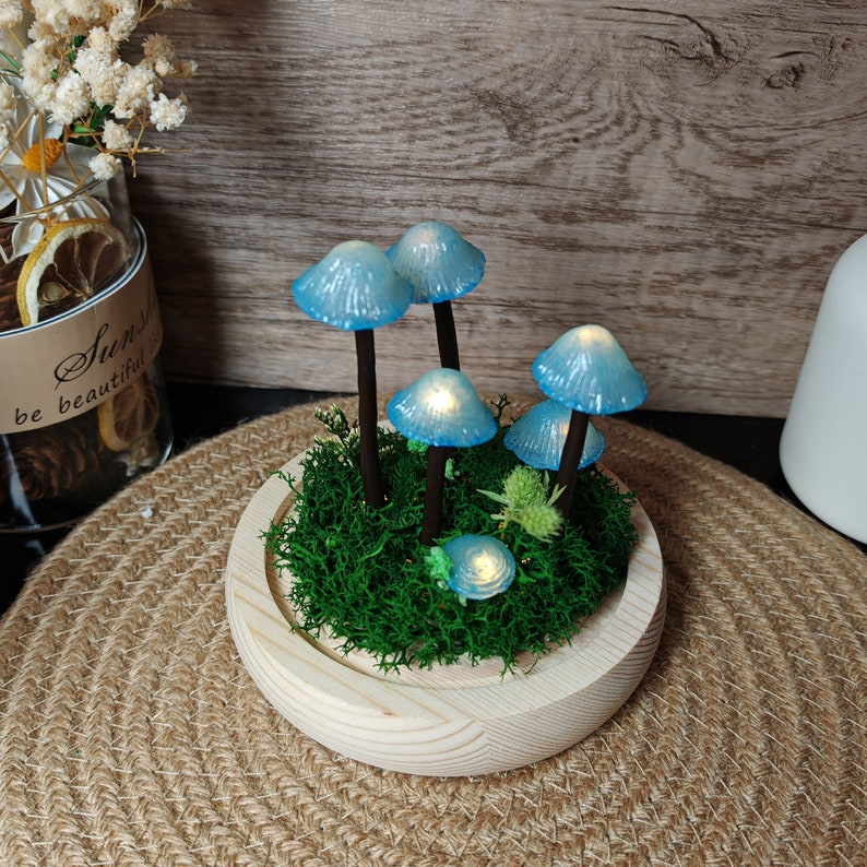 Rustic Ceramic Mushroom Lamp Warm Light Nature Lover Gift Unique Birthday Gift Mushroom Night Light Hand Painted Gifts Bild 7