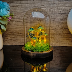 Handmade Dark Green Mushroom Lamp Mushroom Night Light Mushroom Night Light Decor For Bedroom Christmas Gifts
