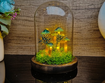 Handmade Dark Green Mushroom Lamp Mushroom Night Light Mushroom Night Light Decor For Bedroom Christmas Gifts