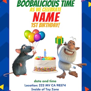 Custom Boobalicious Birthday Invitation (electronic and physical options)