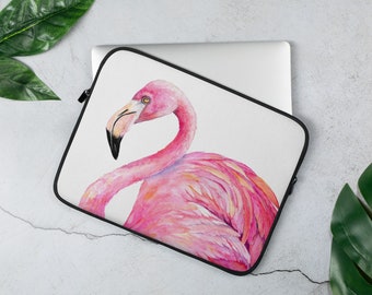 Vintage Floral Pink Flamingos Laptop Case 15.6 Inch Carrying Protectiv Case with Strap Vintage Floral Pink Flamingos Laptop Case 15.6 Inch Carrying Protectiv Case with Strap