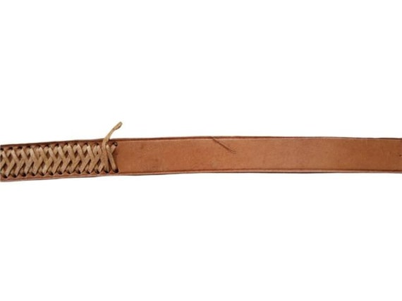 VTG UNBRANDED Men's Woven Leather Belt Size 46? - image 5