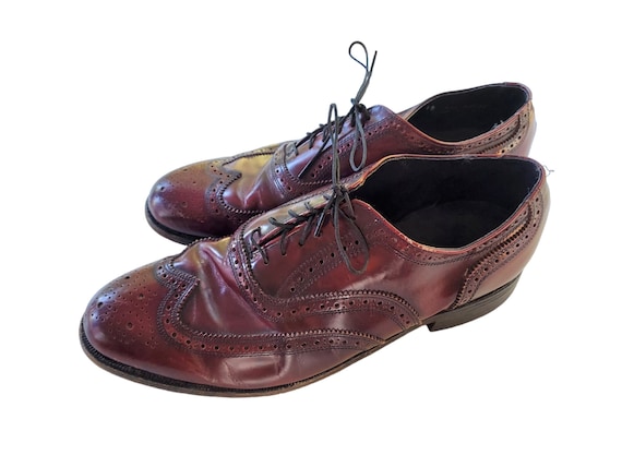 VTG FLORSHEIM the Worthmore Shoe Men's Burgundy Wing Tips Size 10 EEE  U.S.A. - Etsy