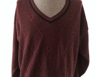 NWT IZOD CLUB Vintage Men's V-Neck Cotton Sweater Size Large Made In U.S.A.