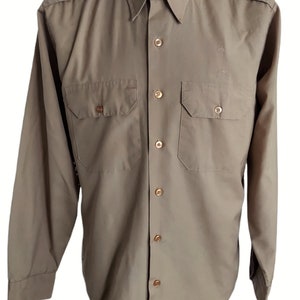 LAW & ORDER BY Elbeco Tan Button Front Work Shirt Size 16 Union Made In U.S.A.