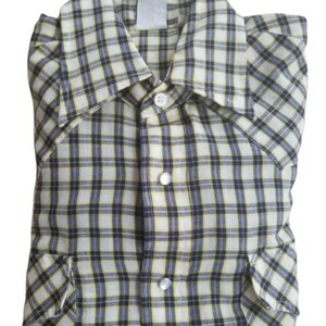 VTG ARROW Men&#39;s Long Sleeved Plaid Pearl Snap Western Shirt Size Medium