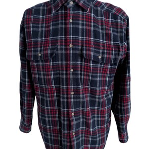 VTG CLAYBROOKE OUTDOORS Men&#39;s Plaid Button Front Wool Flannel Shirt Size Medium